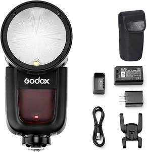 Flash <span class=keywords><strong>Godox</strong></span>-v1-c à tête ronde pour appareil photo, flash sans fil pour <span class=keywords><strong>Canon</strong></span> 6d 7d 50d 60d 550d 650d 1000d 1dx 580ex Ii 5d Mark Ii Iii - Product Image 1