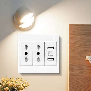 Enchufe de Carga Rápida Ita Brasil US EU CA 2.1/3.1A con USB Tipo-C, Control de Velocidad para Ventilador de Techo, Interruptores de Pared Universales - Product Image 4
