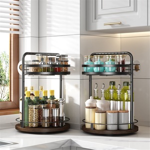 Rotating Towel Rack Kitchen Multifunctional Finishing <b>Turntable</b> Storage Desktop <b>Standing</b> Type Stainless Steel Waterproof Modern - Product Image 5