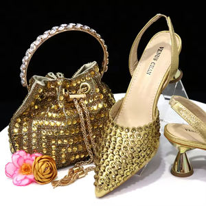 Chaussures et Sacs Assortis pour Femmes, Style Africain et Italien, Ornés de Strass, Idéals pour les Fêtes, Fabrication Nigériane - Product Image 6