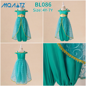 Nuevo Conjunto de Vestido de Dos Piezas para Niñas, Disfraz de Princesa Jasmine de <span class=keywords><strong>Las</strong></span> <span class=keywords><strong>Mil</strong></span> y <span class=keywords><strong>Una</strong></span> Noches, con Linterna de Aladdín - Product Image 2