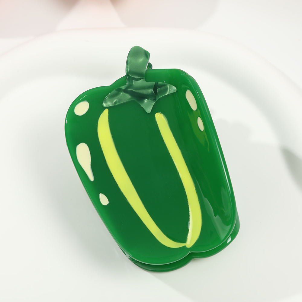 Customized Kids' Fashionable Acrylic Shark Hairpin with Vegetable Cartoon Design Carton Packaging Fast Delivery for Daily Use