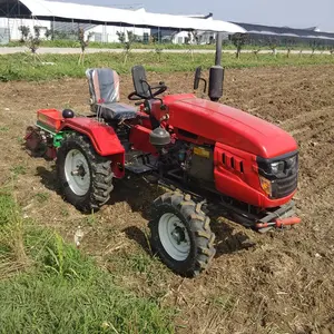Mototractor de cuatro ruedas para granja, Unidad de correa micro trator 4x2 15hp, mini tractor de granja diésel 2wd al mejor precio, 15 hp
