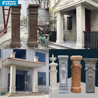 Pilier de colonne carré en marbre noir personnalisé au design moderne et luxueux pour la décoration du hall de la villa de l'hôtel