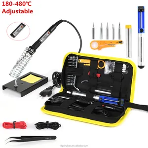 Elektrische Soldeerbouten Kit Temperatuur Regulering Elektrisch Ijzer 80W High Power Soldeerbout Black Kit