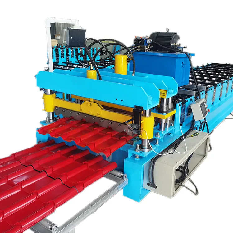 हाइड्रोलिक रंग का स्टील कदम टाइल/Bricktile/यूरो टाइल प्रोफ़ाइल शीट बनाने रोल बनाने की मशीन
