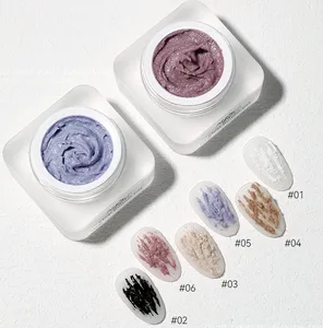 Kunden spezifische hochwertige 3D-Gips Gips Gel Nägel schwarz weiß gefärbte Nail Art UV Gips Gips Gel