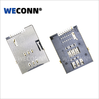 WECONN WL-SIM750-003-NA1 6PIN+2 1.80mm Connettore SIM SMT Push-Push ad Alta Temperatura con Contatti Placcati in Oro LCP Personalizzabile