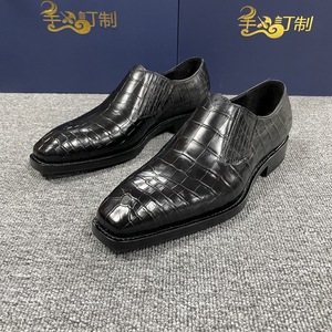 Zapatos de Hombre de Piel de Cocodrilo Genuina, Estilo Slip-On, para Fiestas, Zapatos de Vestir para Hombre, Zapatos de Diseñador Hechos a Mano de Lujo - Product Image 2