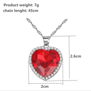 Collana HOVANCI per la Festa <span class=keywords><strong>della</strong></span> <span class=keywords><strong>Mamma</strong></span>, <span class=keywords><strong>Cuore</strong></span> dell'Oceano del Titanic, Gioiello con Catena in Argento, Pendente a <span class=keywords><strong>Cuore</strong></span> Blu con Cristallo Zaffiro - Product Image 3
