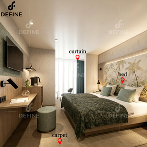 Juego de Muebles de Dormitorio de <span class=keywords><strong>Hotel</strong></span> de Lujo de 5 Estrellas, Muebles de <span class=keywords><strong>Hotel</strong></span> Modernos Completos, Juegos de Muebles de Dormitorio de Madera Personalizables para Hoteles Resort - Product Image 2
