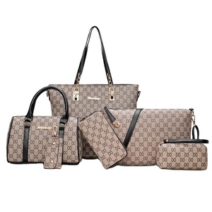 Nuova <span class=keywords><strong>Borsa</strong></span> a Spalla Portatile da Donna HK 2026 in PU Goffrato con Cerniera, Impermeabile, in Poliestere, Set da 6 Pezzi, Stile Europeo alla Moda - Product Image 1