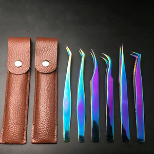 Ensemble de pinces à épiler pour extensions de <span class=keywords><strong>cils</strong></span> en acier inoxydable de haute précision |   Pince à épiler Dolphin Curler Gold Feather Blooming - Product Image 2