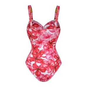 Tw 2024 áo tắm mới dây màu Bead in một mảnh đồ bơi phụ nữ kỳ nghỉ beachwear sang trọng tắm phù hợp với
