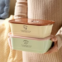 Boîte à lunch en céramique style Instagram, compartimentée, pour les employés de bureau, boîte à repas pour étudiants, boîte bento à trois compartiments