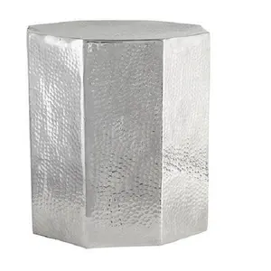 Aluminium Stool Silver Color With Rectangle Shape Decoration Fancy Best Quality Modern Stylish Stool