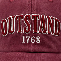Casquette de baseball bordeaux délavée, style universitaire vintage avec lettres brodées, visière courbée en sergé, logo personnalisé, vente en gros