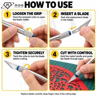 Ensemble de 7 couteaux de précision pour loisirs créatifs, outils manuels pour la fabrication de bijoux, couteaux à découper en acier pour la sculpture sur papier, l'artisanat et la modélisation