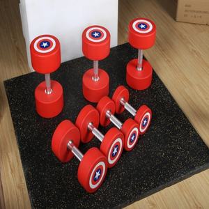 कप्तान अमेरिकी वाणिज्यिक फिटनेस उपकरण रबर डम्बल जिम थोक - Product Image 4