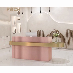 Mostrador Pequeño de Madera <span class=keywords><strong>para</strong></span> Recepción, Estación de Recepción Moderna <span class=keywords><strong>para</strong></span> Salón de Belleza - Product Image 4
