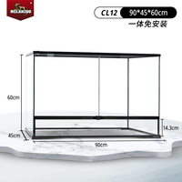Terrarium carré en verre écologique élégant, double porte battante, base étanche pour lézard, serpent, tortue, style classique, utilisation en intérieur