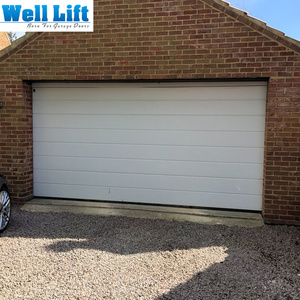 <span class=keywords><strong>Porte</strong></span> de <span class=keywords><strong>garage</strong></span> moderne blanche style ferme 12x7 18x8 - <span class=keywords><strong>Porte</strong></span> sectionnelle <span class=keywords><strong>isolée</strong></span> <span class=keywords><strong>avec</strong></span> fenêtres décoratives pour usage résidentiel - Product Image 2