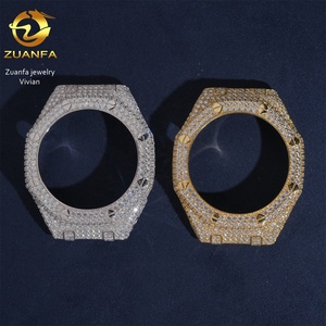 Boîtier et lunette de <span class=keywords><strong>montre</strong></span> GA2100 en laiton, style Hip Hop, entièrement sertis de moissanite, avec diamants Moissanite VVS, pour bijoux fins personnalisés - Product Image 1