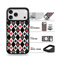 Coque de téléphone AG Feeling Black Edge avec motif poker doré pour iPhone 17, 17 Pro Max, 16 Pro, 15 – Coque magnétique