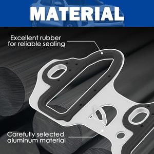 Juego de juntas de colector de admisión, 2 uds., sellado de goma negra para reparación y reemplazo del motor - Product Image 2