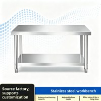 Table de travail en acier inoxydable 304, table de préparation pour cuisine commerciale avec étagère inférieure et pare-éclaboussures pour restaurant, hôtel, équipement de restauration