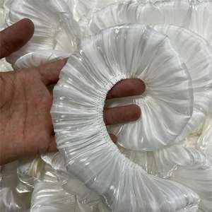 Poliéster 2 capas burbuja volante encaje ajuste doblado sedoso brillante cinta de encaje para falda vestido de mujer ropa de bebé - Product Image 1