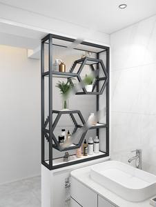 Estante de Pared Moderno Nórdico para Separar Ambientes, para Sala de Estar, Baño, Mampara de Vidrio Changhong, Entrada, Área Seca y Húmeda, Lavadero - Product Image 5