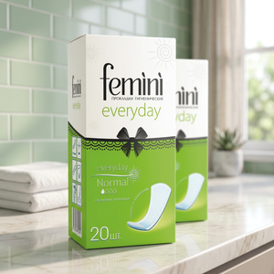 Sanitary Pads FEMINI Everyday 20 Pcs Medium Absorbency <b>Thin</b> Daily Use Medical Grade Class II Pack - Product Image 3