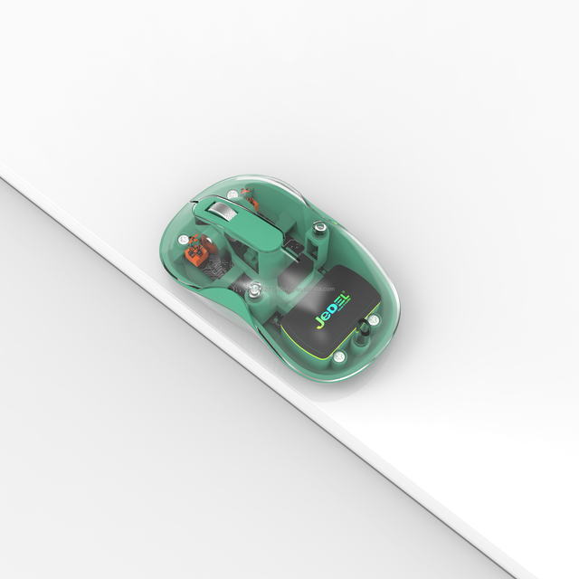 Transparent BT& 2.4GHz Wireless Rechargeable Gaming Mouse 2 in 1 Receiver with Type-C USB Optical Tracking for Computer