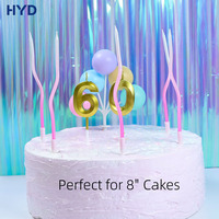 Bougie d'anniversaire incurvée faite à la main personnalisée 2026, pour Pâques, Nouvel An, bars et fêtes, 12cm*0.31cm, sans fumée, effet perle, écologique