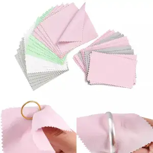 8 * 8cm silver wiping cloth spot wholesale customizable logo superfine fiber jewelry cleaning cloth silver polishing cloth