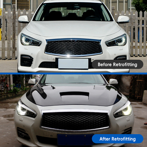 Kit de Carrocería de Fibra de Carbono 2014 para Infiniti Q50, Parachoques Delantero y Capó, Instalación con Tornillos - Product Image 2