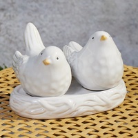 Ensemble salière et poivrière en céramique personnalisable, style nordique mignon, avec plateau, cadeau souvenir de mariage ou de la Saint-Valentin, écologique