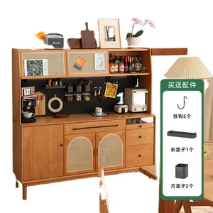 Thailand Nordic Solid Wood Table Side Cabinet Modern Simple Wine Cabinet Against Wall Cherry Wood Middle Coffee Cabinet