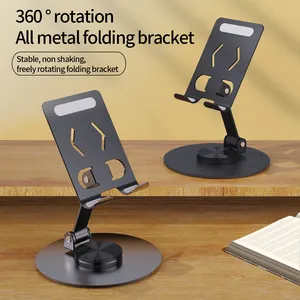 Portable Metal Rotate 360 Degrees Fully Foldable Angle Adjustable Desk Cell Phone Stand Holder