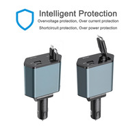 Pengisi Daya Mobil Universal 12-24V Dengan Monitor Tegangan Real-time Kabel Retractable Pengisi Daya Otomatis Produsen OEM untuk Pasar AS
