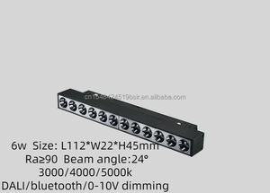 Lumière de piste magnétique LED dimmable de haute qualité 6W, série de luminaires modernes H20 Grill pour <span class=keywords><strong>résidence</strong></span>, L112*W22*H45mm, angle de faisceau 24 Ra90 - Product Image 2