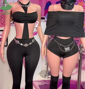 Hot High Street Fashion Sexy Overall Sexy Soild Punk Retro Neck holder Slim Damen Strumpfhose Stram pler - Product Image 1