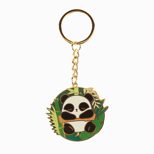 Custom Kawaii Panda Cartoon Metal Keychain Set Cute Promotional Keychains & Carabiners in Bulk