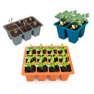 Bandeja de silicona reutilizable para germinación de semillas, para propagación de plantas, para semillas de vegetales y hierbas, con tapas - Product Image 3