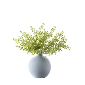 DY1-6235 새로운 디자인 인공 꽃 식물 플라스틱 녹색 콩 Sprigs 즙이 작은 무리 홈 장식