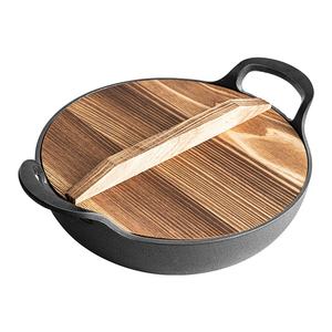 2024 nouveau 20/<span class=keywords><strong>25</strong></span>/27cm antiadhésif <span class=keywords><strong>en</strong></span> <span class=keywords><strong>fonte</strong></span> Pot ménage ustensiles de cuisine petite marmite <span class=keywords><strong>en</strong></span> <span class=keywords><strong>fonte</strong></span> Wok avec Double oreille et couvercle <span class=keywords><strong>en</strong></span> bois - Product Image 5