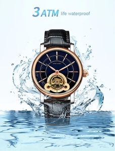 Reloj Mecánico Automático Aokulasic 2192, Resistente al Agua, de Acero Inoxidable y Cuero, con Diseño Moderno, Tourbillon, para Negocios - Product Image 4
