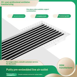 ABS石膏板嵌入式中央空调出风口回风百叶窗隐形无框加长格栅矩形 - Product Image 5