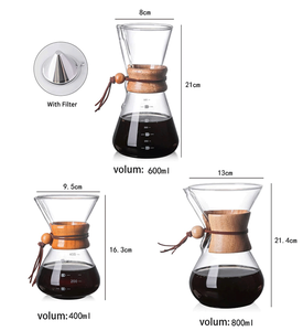 Cafetera de Goteo Pour Over Elegante Jarra <span class=keywords><strong>Chemex</strong></span> de Vidrio para Café y Té con Filtro de Acero Inoxidable - Product Image 6